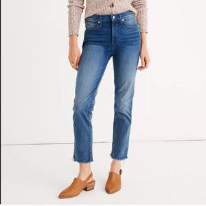 NWOT Madewell Stovepipe Jeans, Fluffy Hem Edition